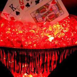 Casino Themed Table Centrepiece hire in Hertfordshire, Bedfordshire, Essex & surrounding areas. 