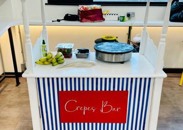 Love Candy Floss offers Crepe Bar Hire for events.  Various Units available with branding opportunities 