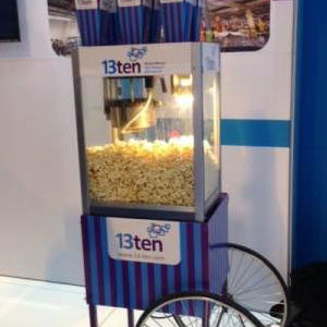 Corporate Branding Available for most items.  Custom Branded Popcorn Cart hire 