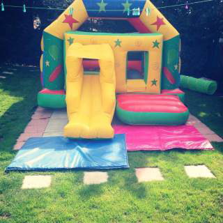 16x14 Party Square With Slide and Roof
