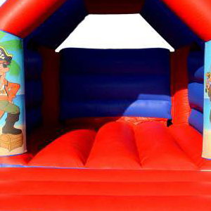 Pirate Bouncy Castle Hire - Red & Blue 11ft x 15ft Bouncy Castle