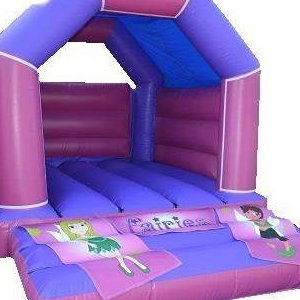 pink and purple bouncy castle