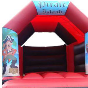 Pirate Bouncy Castle Hire - Red & Black 11ft x 15ft Bouncy Castle