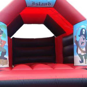 Pirate Bouncy Castle Hire - Red & Black 11ft x 15ft Bouncy Castle