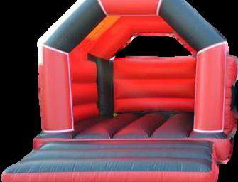 Plain Red & Black Bouncy Castle Hire - Red & Black 11ft x 15ft Bouncy Castle