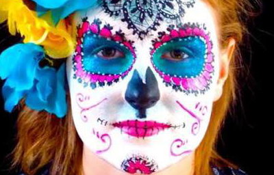 Sugar Skull Face Painting for Adults by Glitter-Arty Face Painting, Bedford
