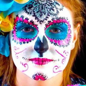 Sugar Skull Face Painting for Adults by Glitter-Arty Face Painting, Bedford