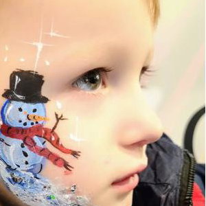 Boys Face Painting - Snowman Face Paint