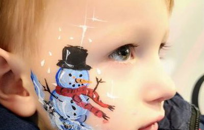 Boys Face Painting - Snowman Face Paint