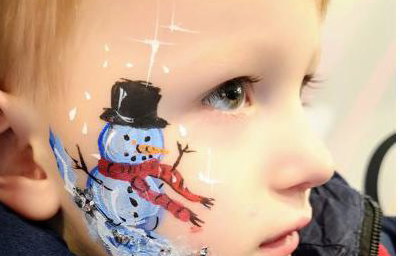Boys Face Painting - Snowman Face Paint