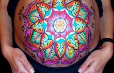 Pregnant Belly / Bump Art by Glitter-Arty Face Painting, Bedford