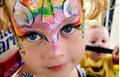 Unicorn face paint - Children's Face painter Bedfordshire.