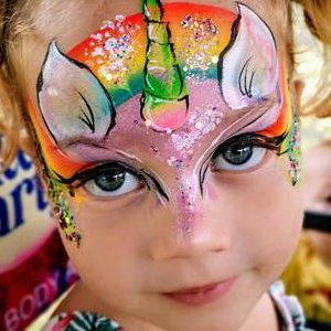 Unicorn face paint - Children's Face painter Bedfordshire.