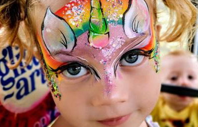 Unicorn face paint - Children's Face painter Bedfordshire.