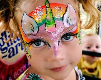 Unicorn face paint - Children's Face painter Bedfordshire.
