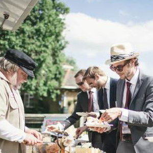 Groaning buffet table at wedding for 130