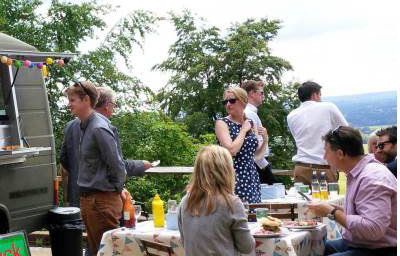 Baptism Party for 80 people overlooking the Weald of Kent