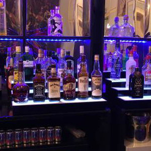 Led mirrored back bar unit