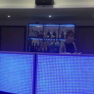 Blue led bar with back bar unit