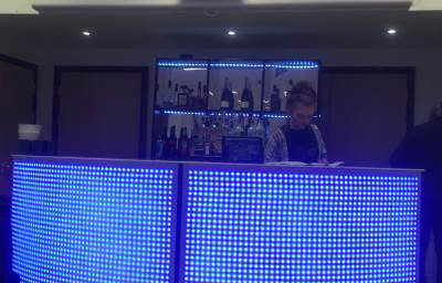 Blue led bar with back bar unit