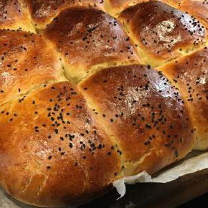 Homemade GingerRookes Sweet Buns dusted with Nigella Seeds