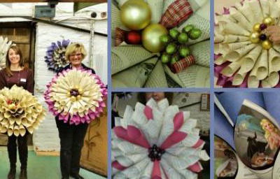 Christmas Wreaths from Vintage Books & Music