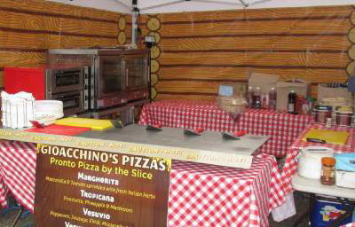 Pizzas' marquee set-up