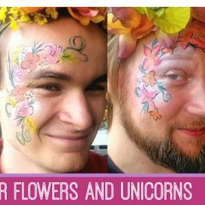 Flowers and unicorns by Artycat Faces