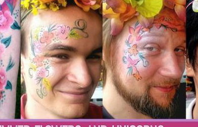 Flowers and unicorns by Artycat Faces