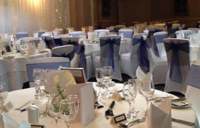 Chilston Park Hotel Venue Decor - Starlight Backdrop, Chair covers & Swagging