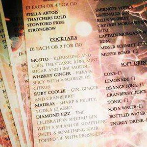 Sample menu
