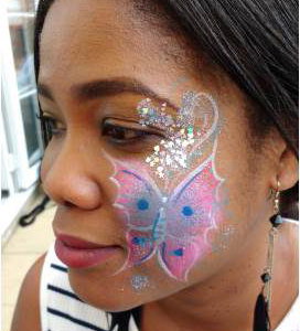 Sequin cheek butterfly