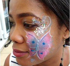 Sequin cheek butterfly