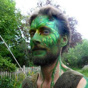 The Green Man - preparation for a parade, Frome