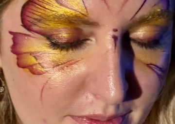 Butterfly face paint for adults by Faces by Sandra 
