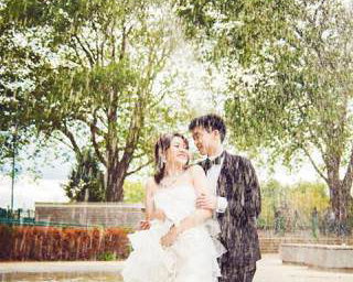 Pre-wedding day shoot in Putney Bishops Park London. Engagement and wedding photography, videography, make up hair service