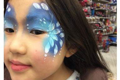 Face paint blue white floral