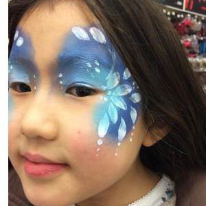 Face paint blue white floral