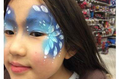 Face paint blue white floral
