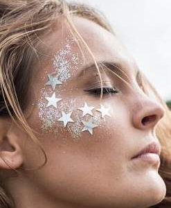 Face paint glitter white and stars