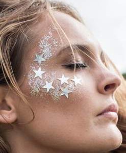 Face paint glitter white and stars