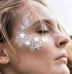 Face paint glitter white and stars
