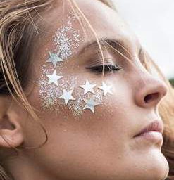Face paint glitter white and stars