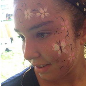 Face paint flowers and butterfly