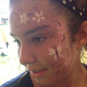 Face paint flowers and butterfly