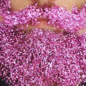 Glitter beard pink