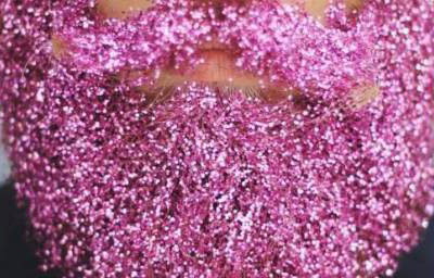 Glitter beard pink