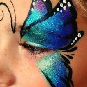 Face painting single eye butterfly
