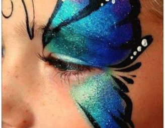 Face painting single eye butterfly
