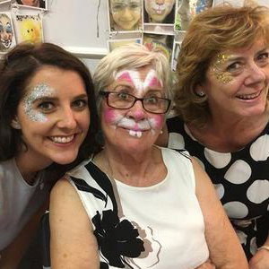 Face paint Danby wedding glitter and bunny